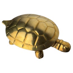 Turtle-Shaped Brass Jewelry Box , Italy, 1970