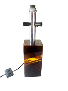 Turtle shell Table lamp chrome 4 bulbs , italy 1970