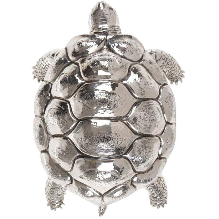 Turtle Sterling Silver Box For Sale at 1stDibs | sterling silver turtle ...