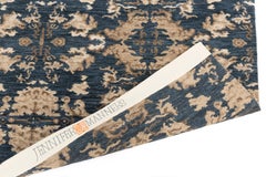 Hand-Knotted Navy Blue Rug in Turtles Design