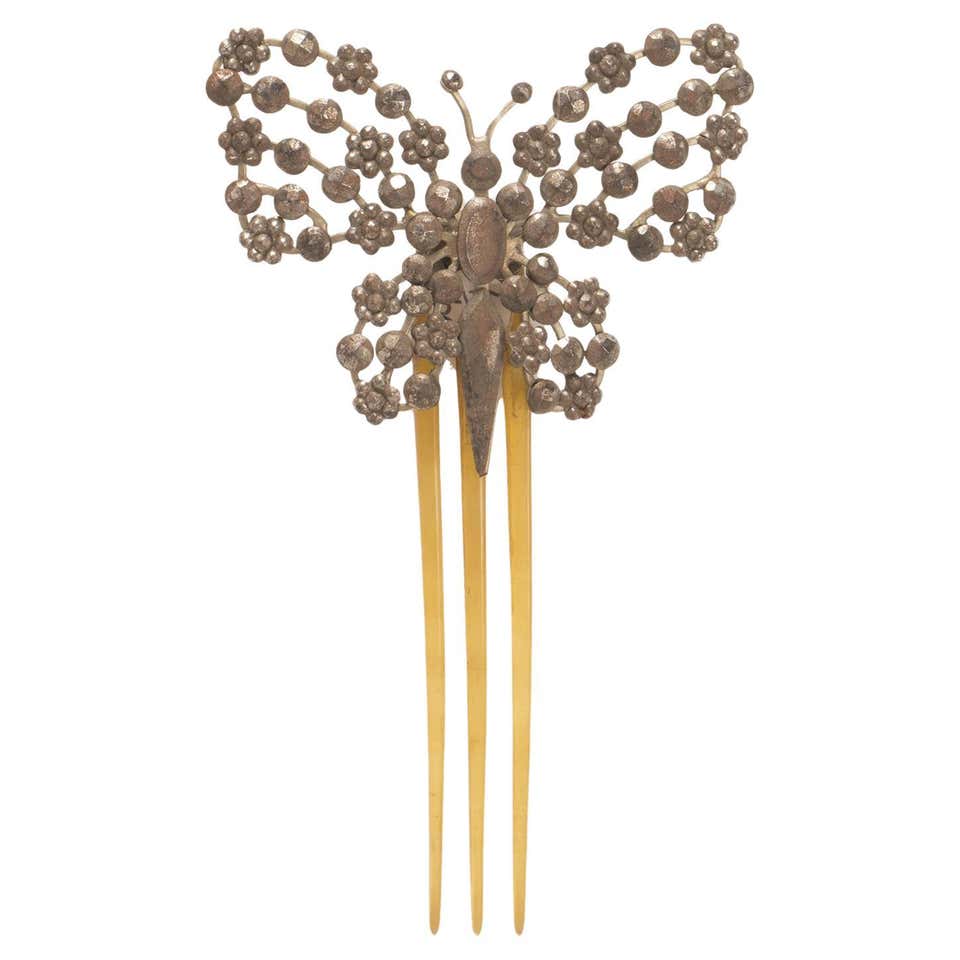 Turtleshell hair comb-diadem with chain motif, France 1900. For Sale at ...