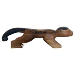 Turuza Wauja. Monkey Indigenous Sculpture, 2021. Brazilian exotic wood