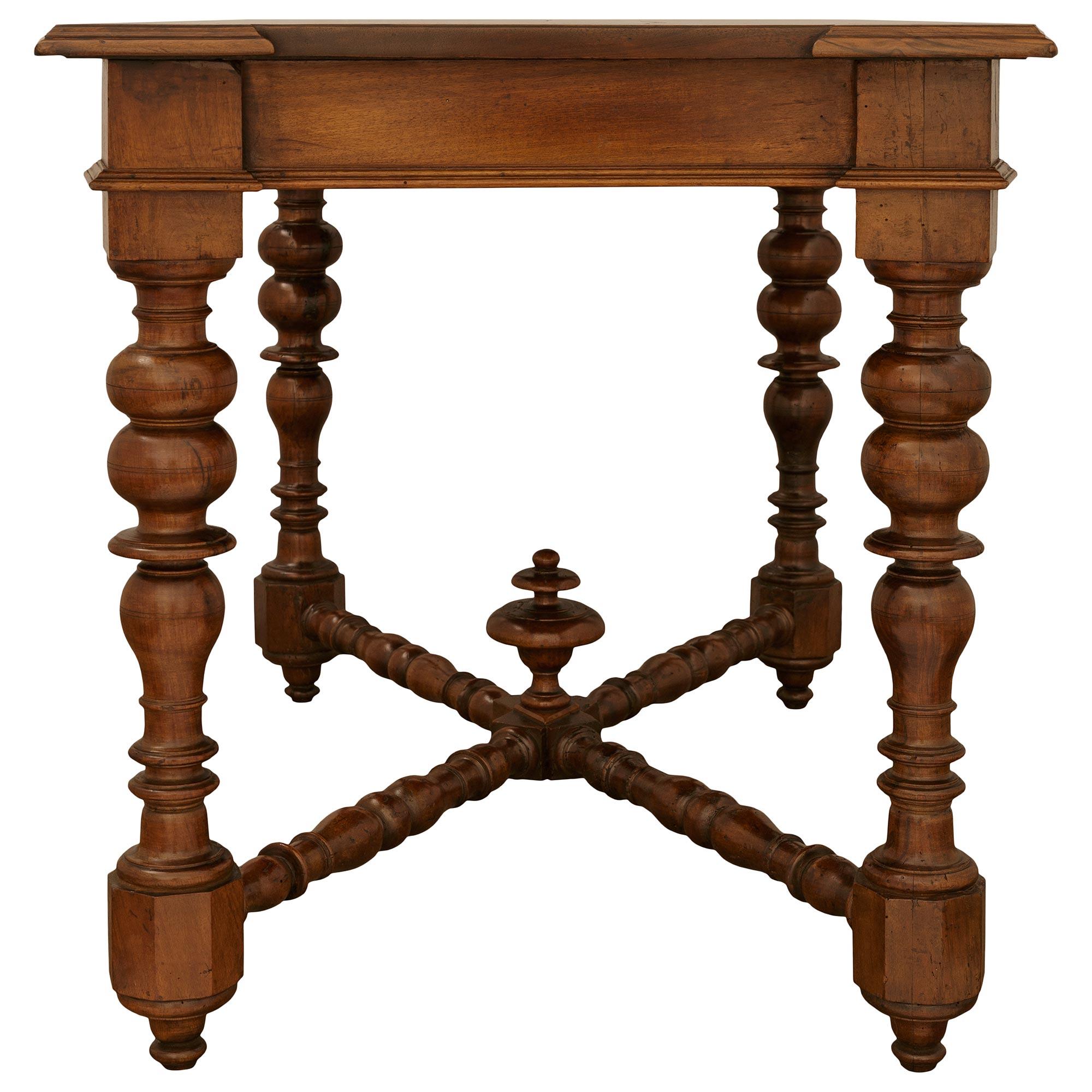 Italian Tuscan 17th century Walnut, Mahogany and Fruitwood side tables, from Lucca For Sale