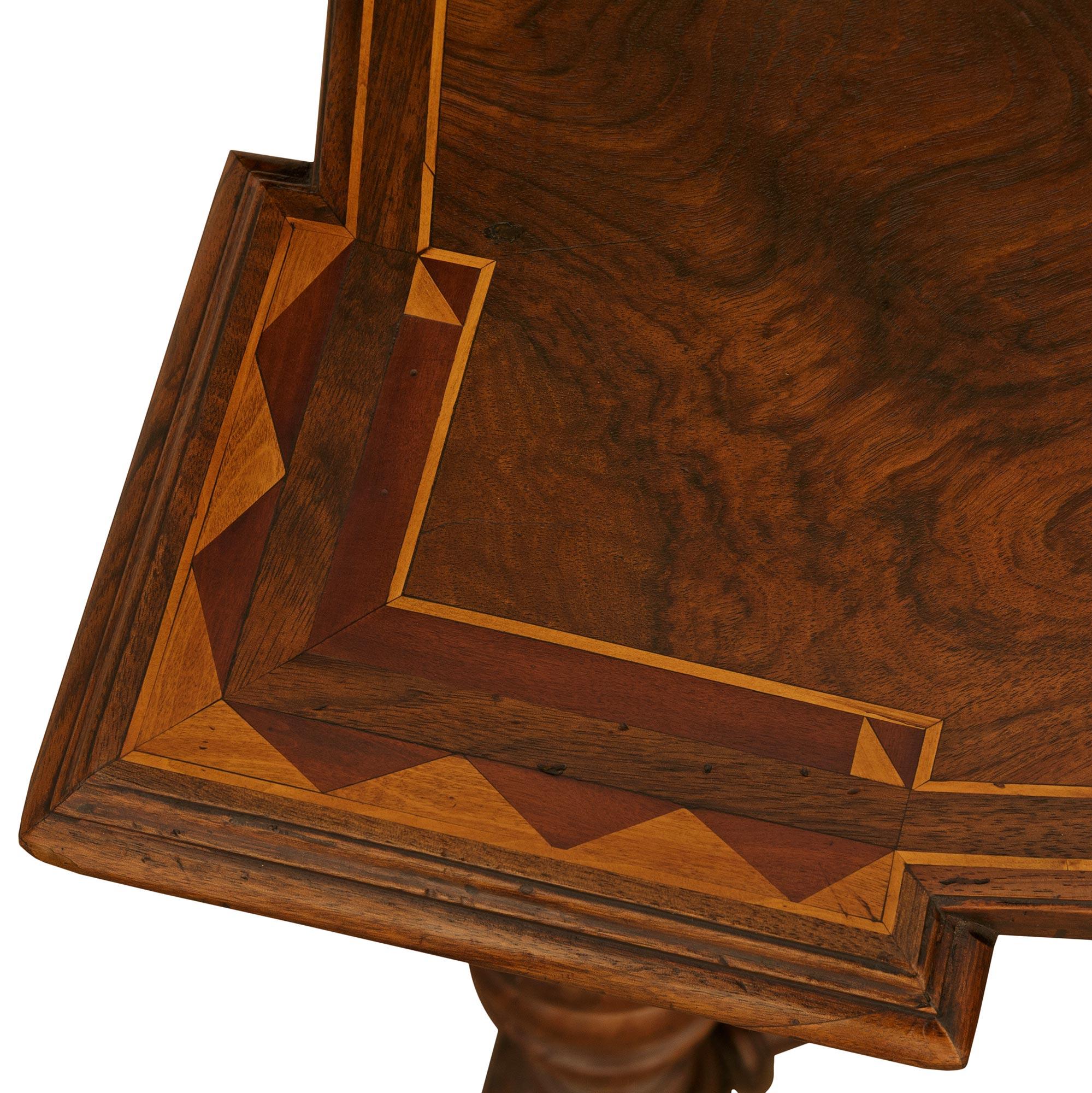 Tuscan 17th century Walnut, Mahogany and Fruitwood side tables, from Lucca In Good Condition For Sale In West Palm Beach, FL