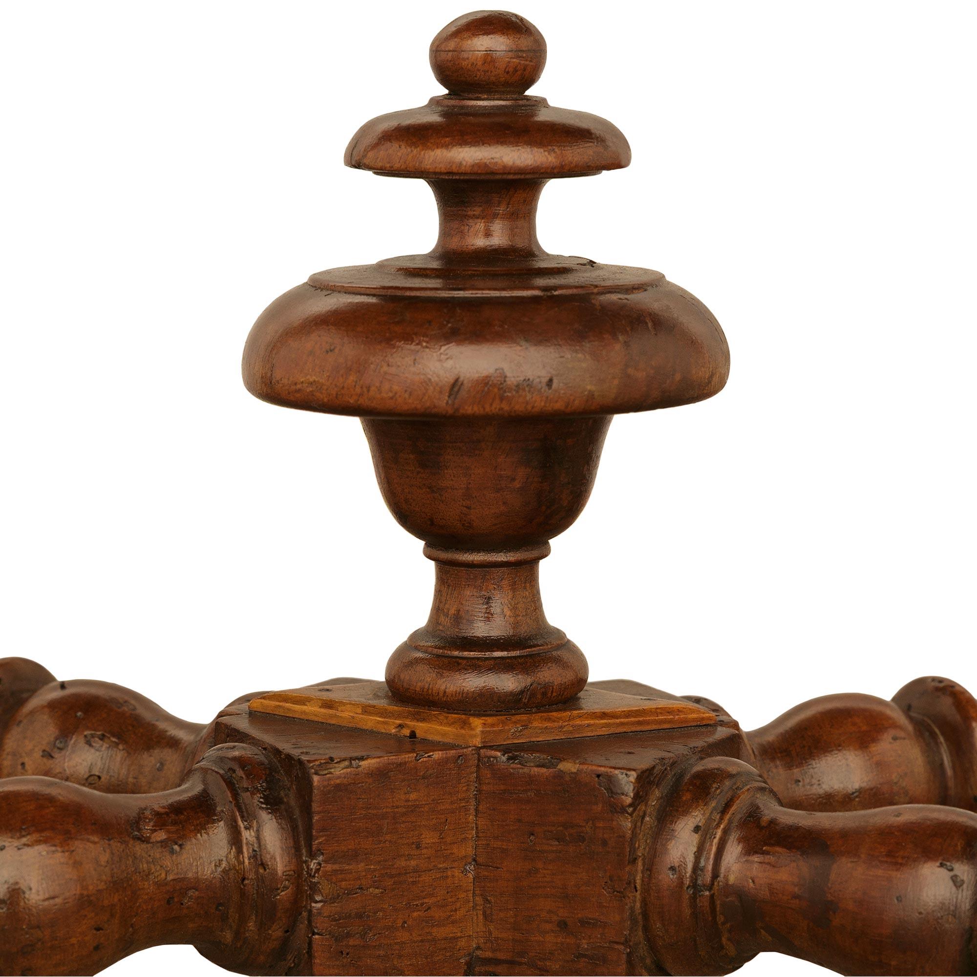 Tuscan 17th century Walnut, Mahogany and Fruitwood side tables, from Lucca For Sale 2