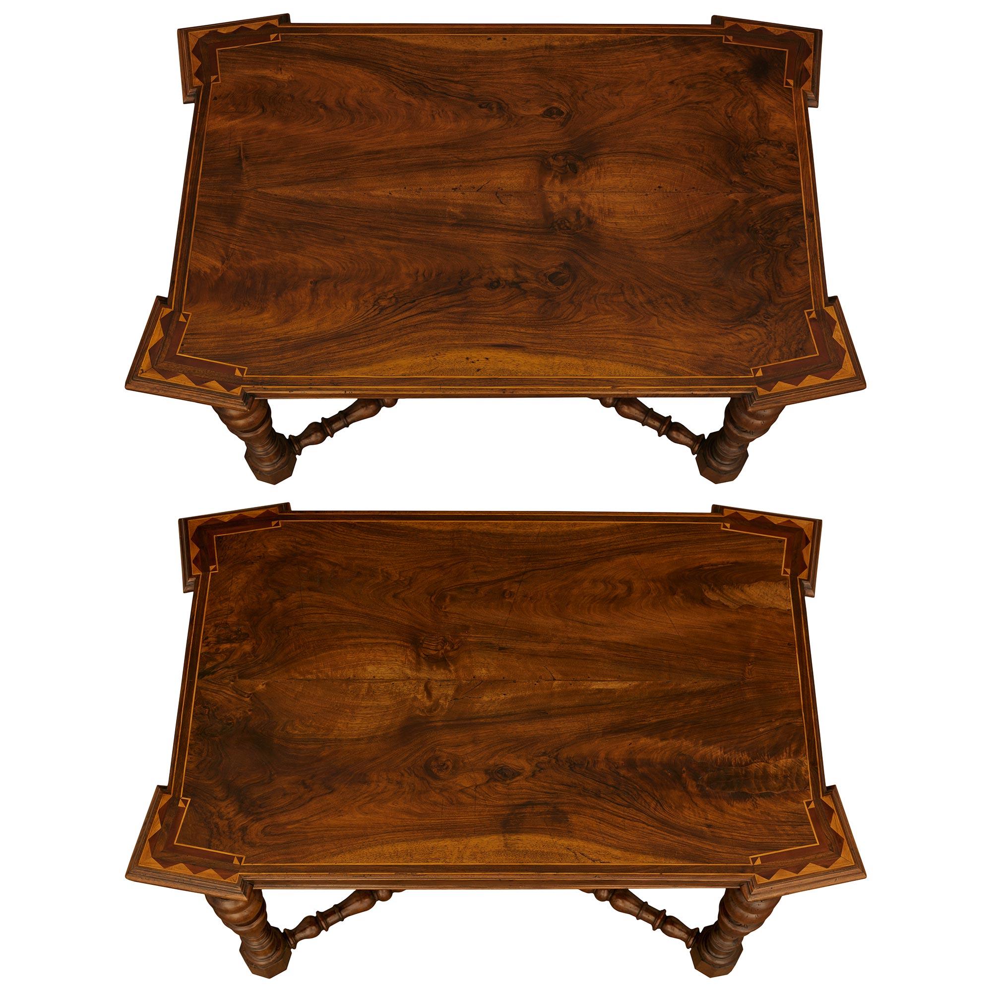 Tuscan 17th century Walnut, Mahogany and Fruitwood side tables, from Lucca For Sale 4