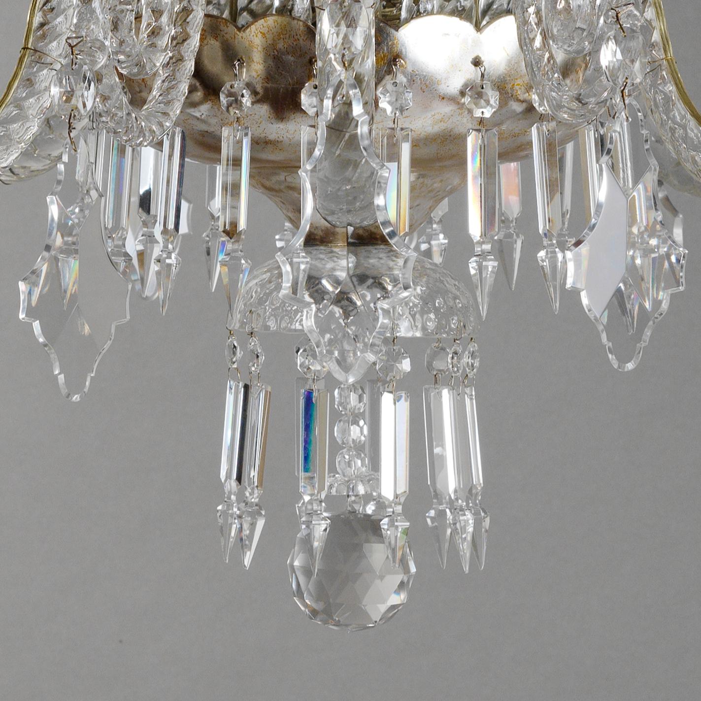 Rococo Lustre en cristal taillé et en verre de style du XVIIIe siècle de Gherardo Degli Albizzi en vente