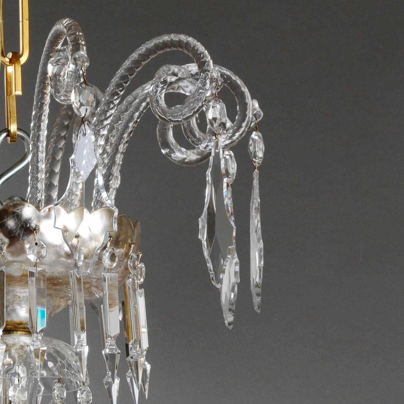 italien Lustre en cristal taillé et en verre de style du XVIIIe siècle de Gherardo Degli Albizzi en vente