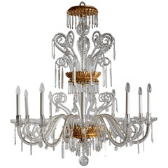 18th Century Style Giltwood and Crystal Chandelier by Gherardo Degli Albizzi