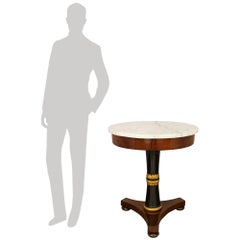 Tuscan 18th century Walnut, Giltwood, and Carrara marble side table