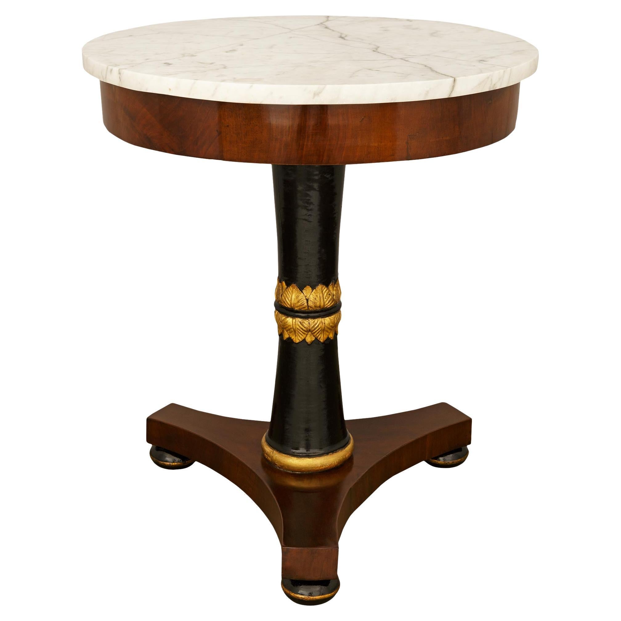 Tuscan 18th century Walnut, Giltwood, and Carrara marble side table