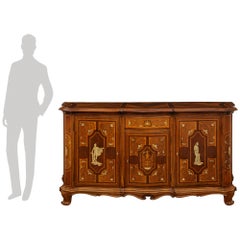 Tuscan 19th century Baroque st. Walnut and Bone buffet