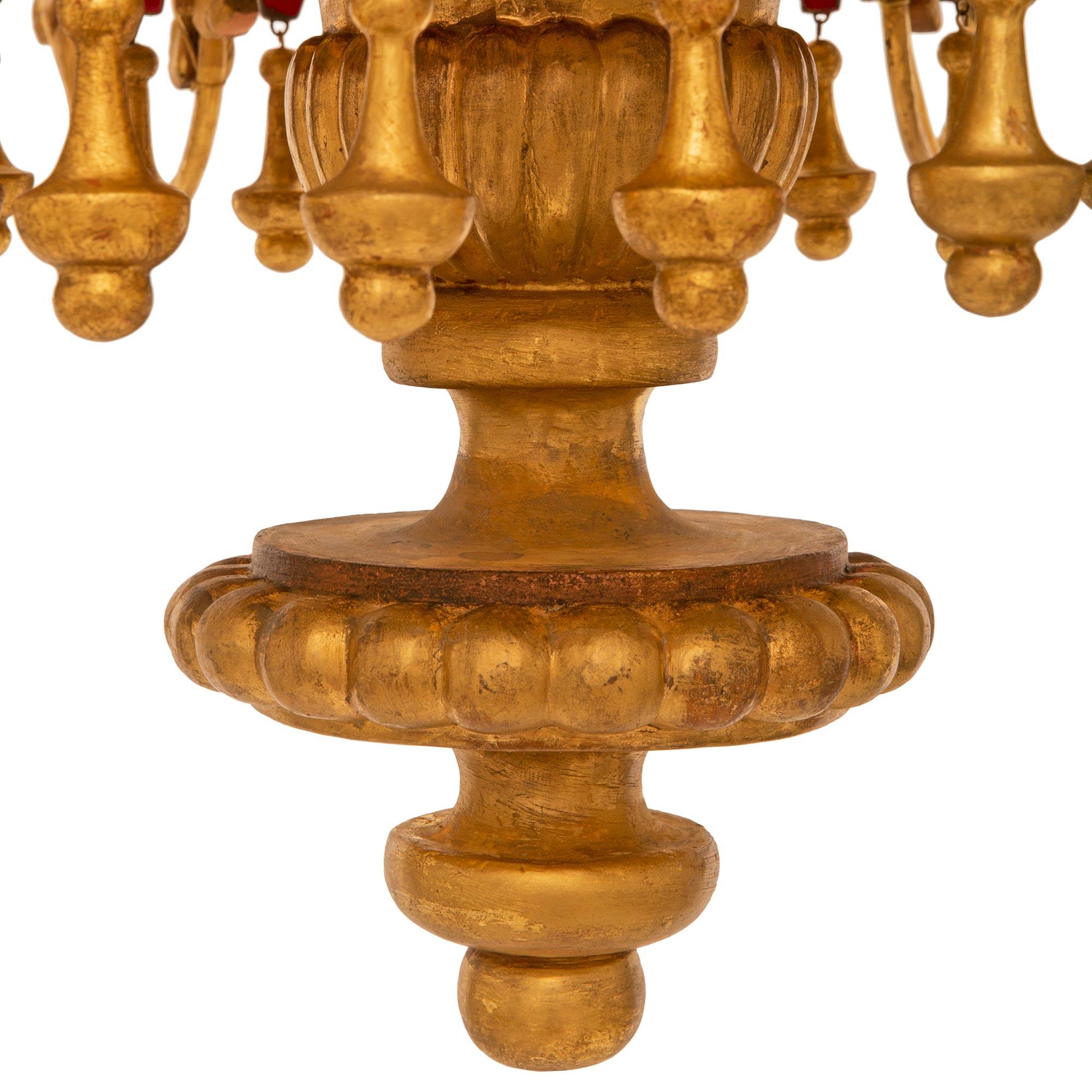Tuscan 19th Century Charles X Period Patinated & Giltwood Chandelier For Sale 3