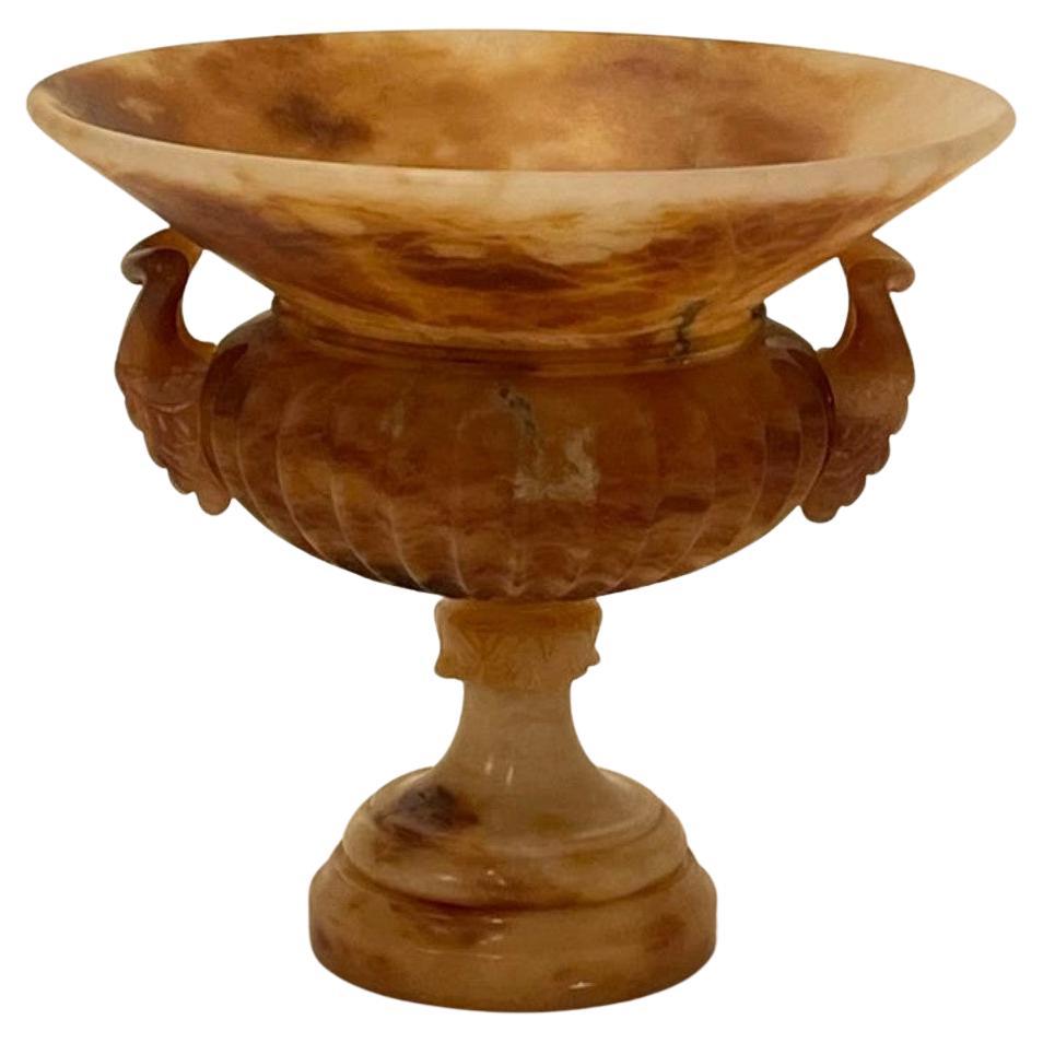 Tuscan Alabaster Urn Dyed in Brown For Sale
