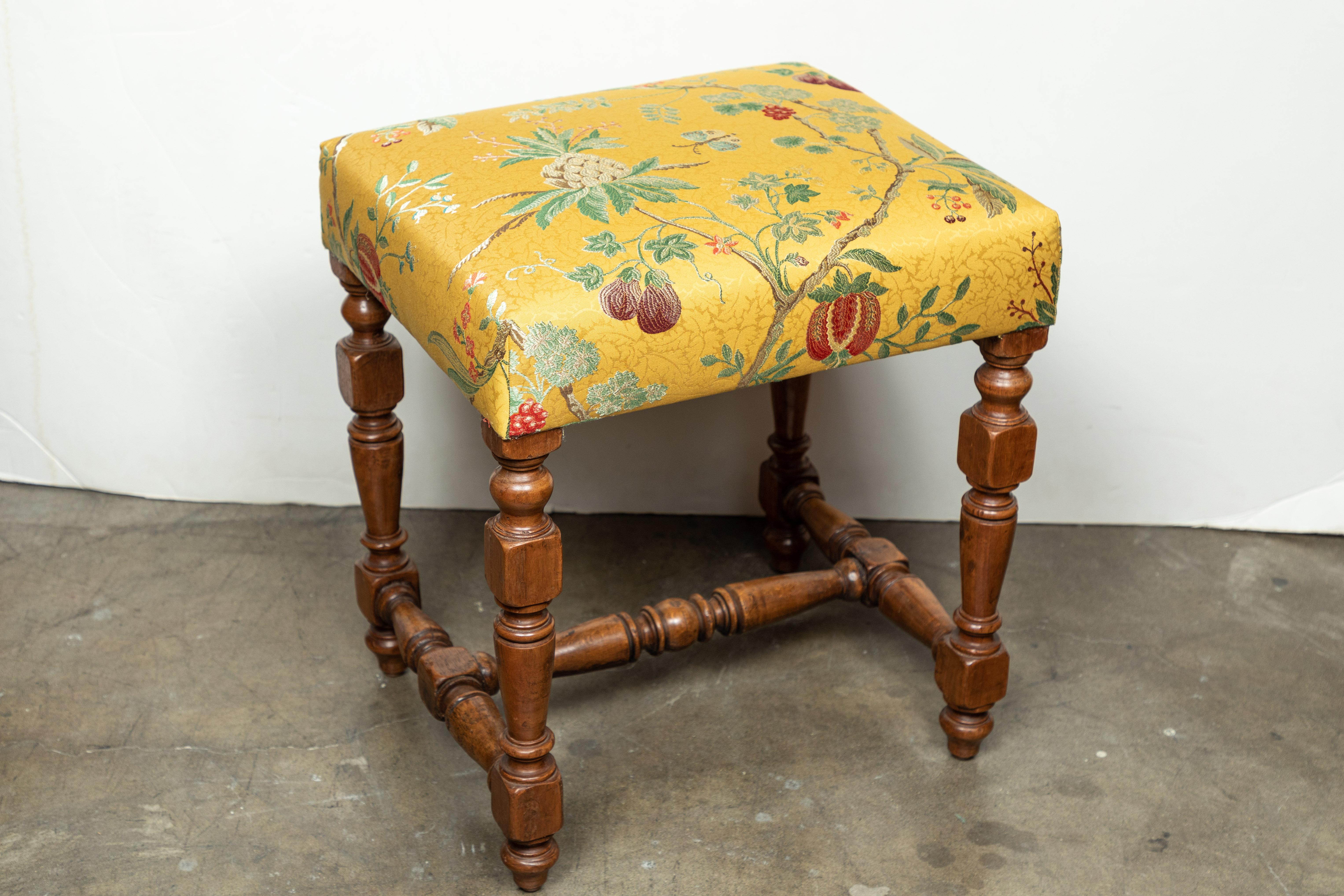 Mid-20th Century Tuscan Benches in Scalamandre Fabric