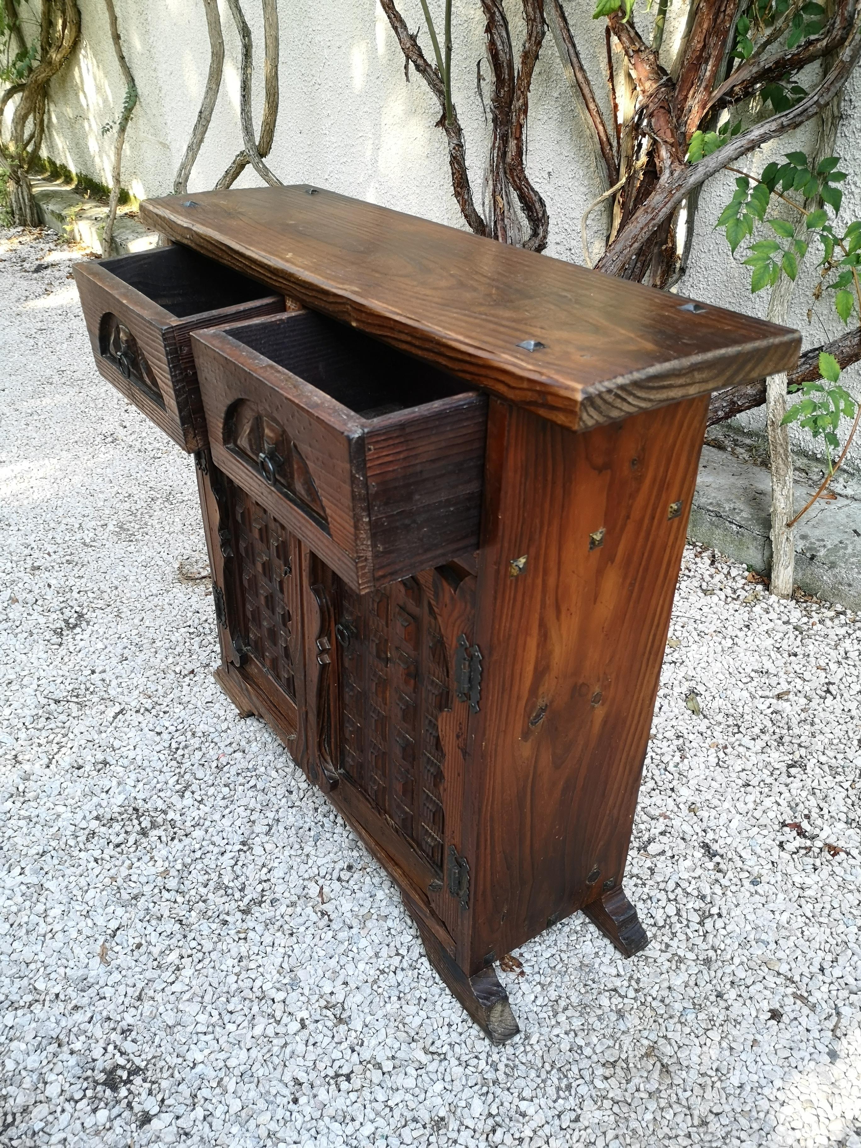 Carved Tuscan Buffet or Cupboard in the Catalan Baroque Style For Sale