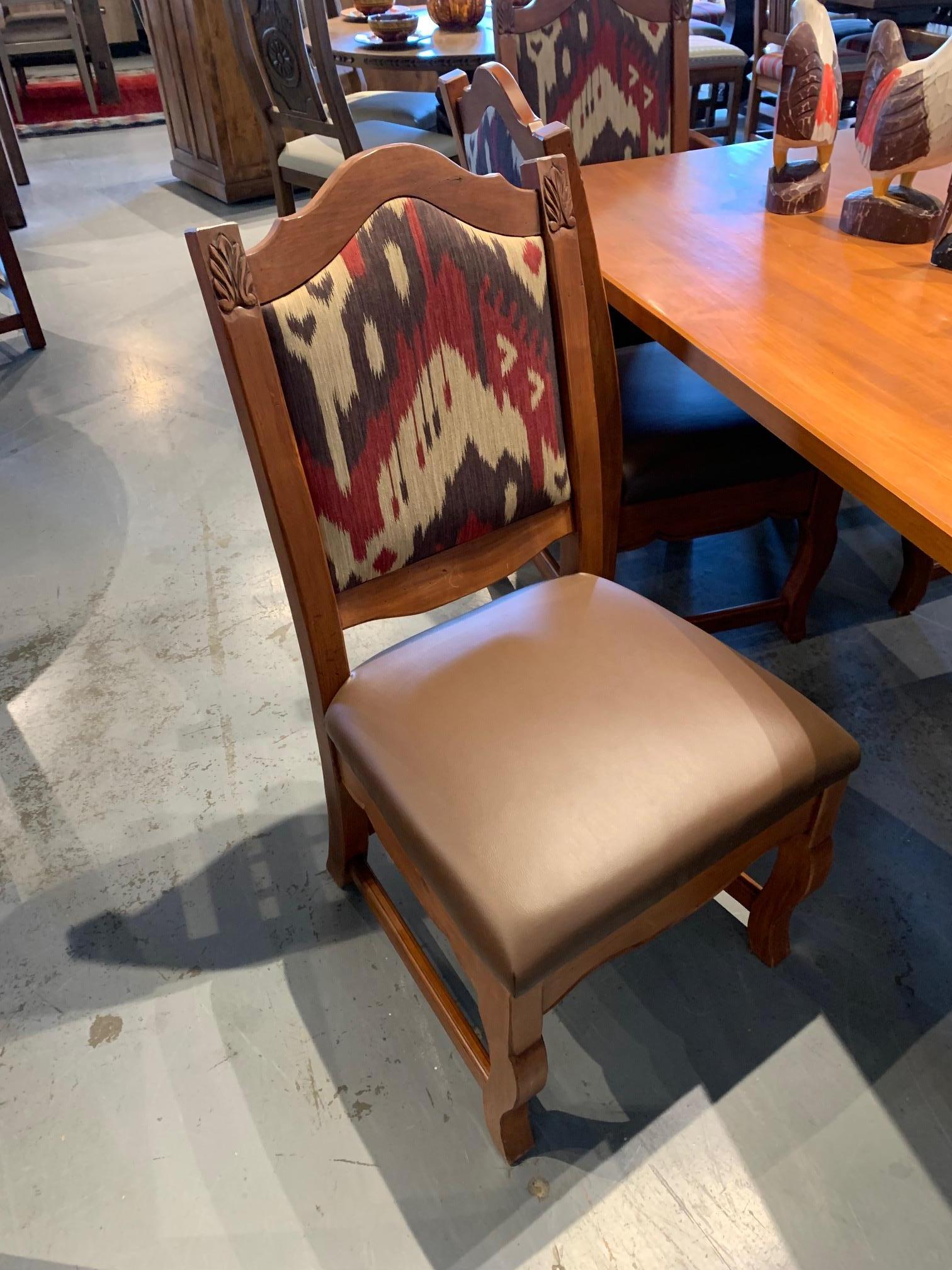 Carved Tuscan Dining Side Chair Set For Sale
