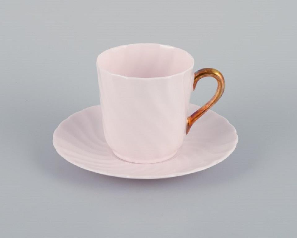 British Tuscan, England, Five-Person Coffee Service in Pink Porcelain For Sale