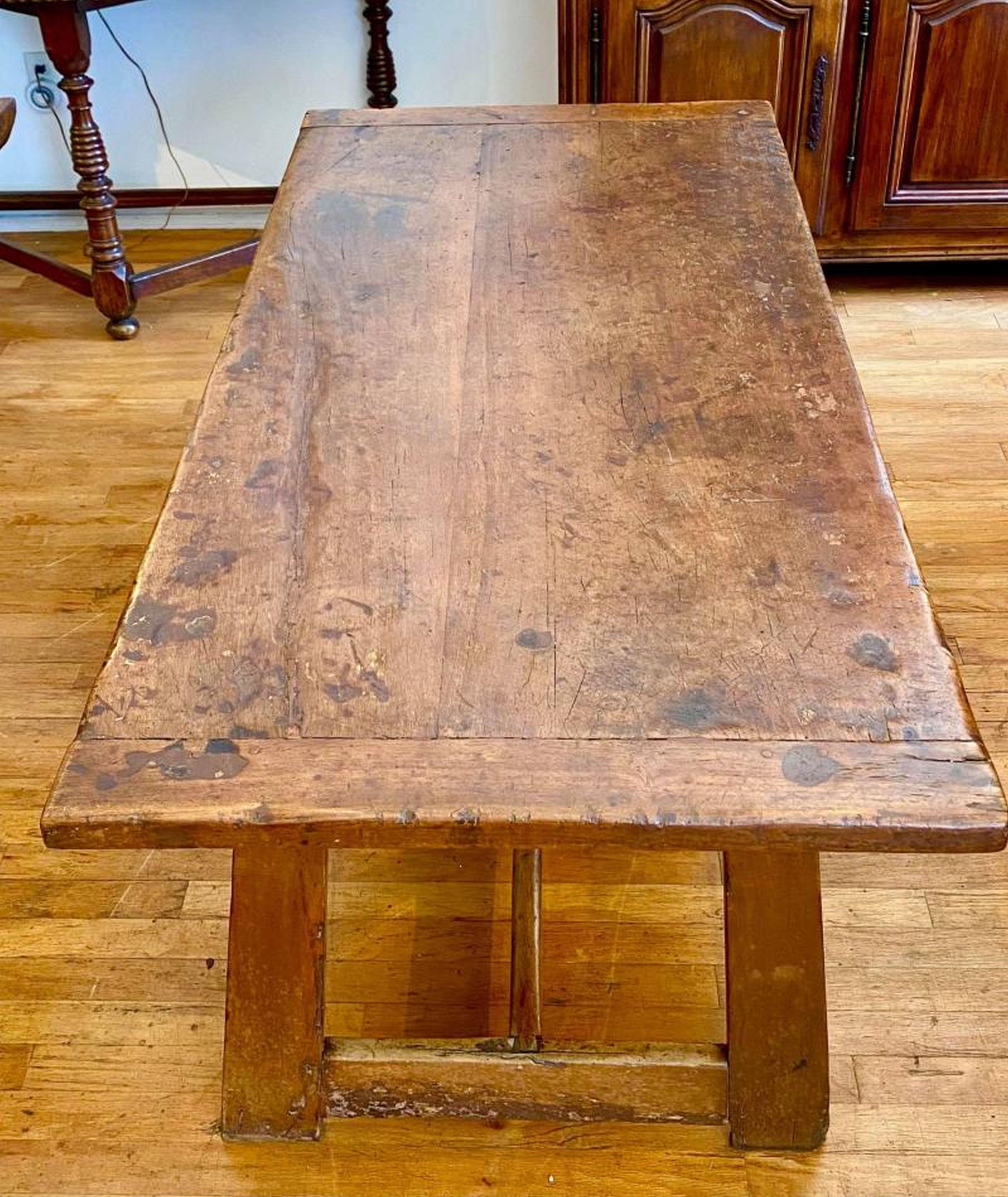 Carved Tuscan Farm Table, circa 1800 For Sale