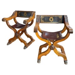 Antique Tuscan folding chairs