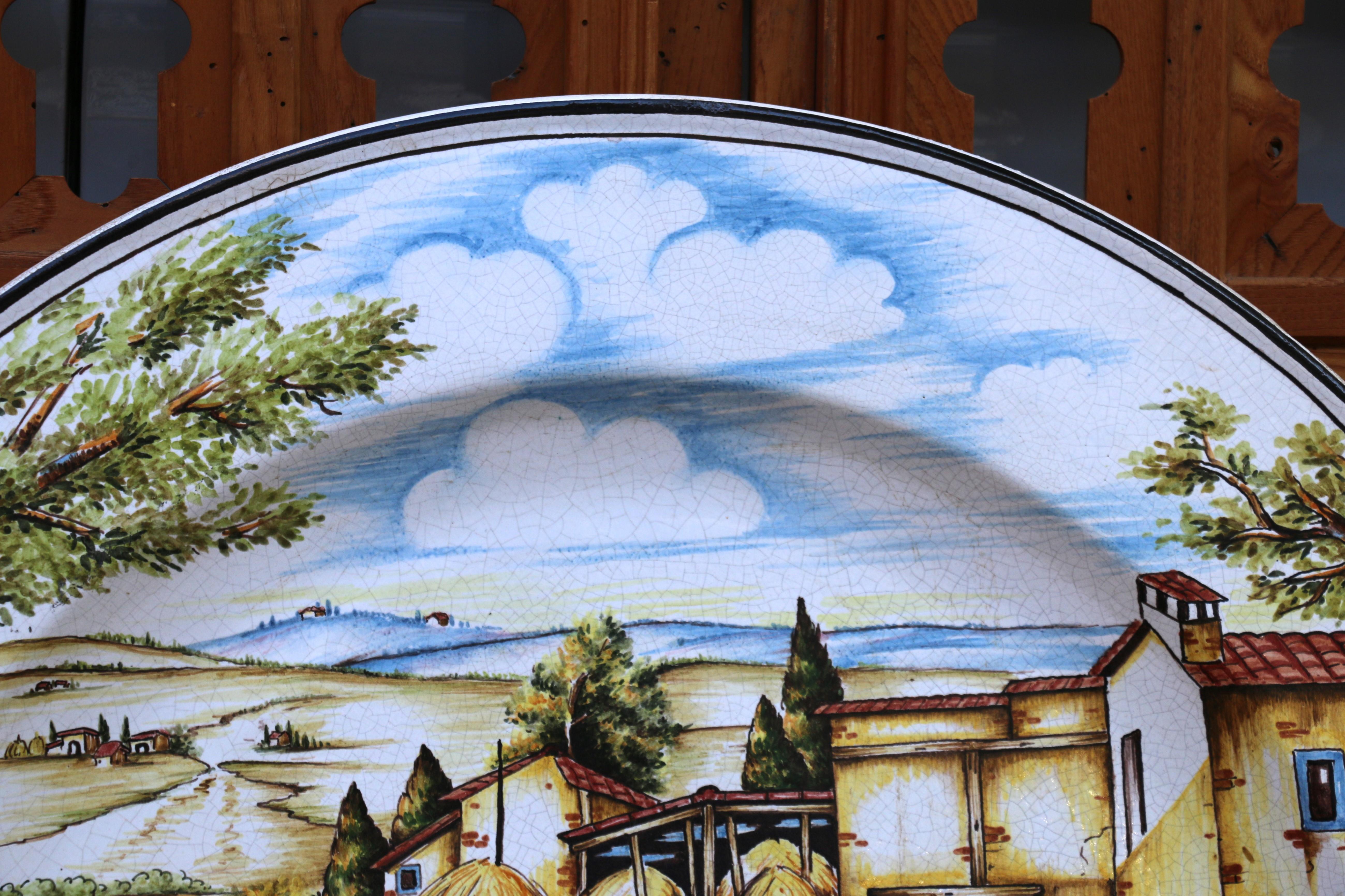 italien Grand plat décoratif 