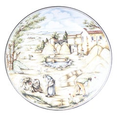 Tuscan Harbor Scene Large Decorative Platter