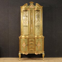 Tuscan Lacquered, Gilded and Painted Showcase, 20th Century