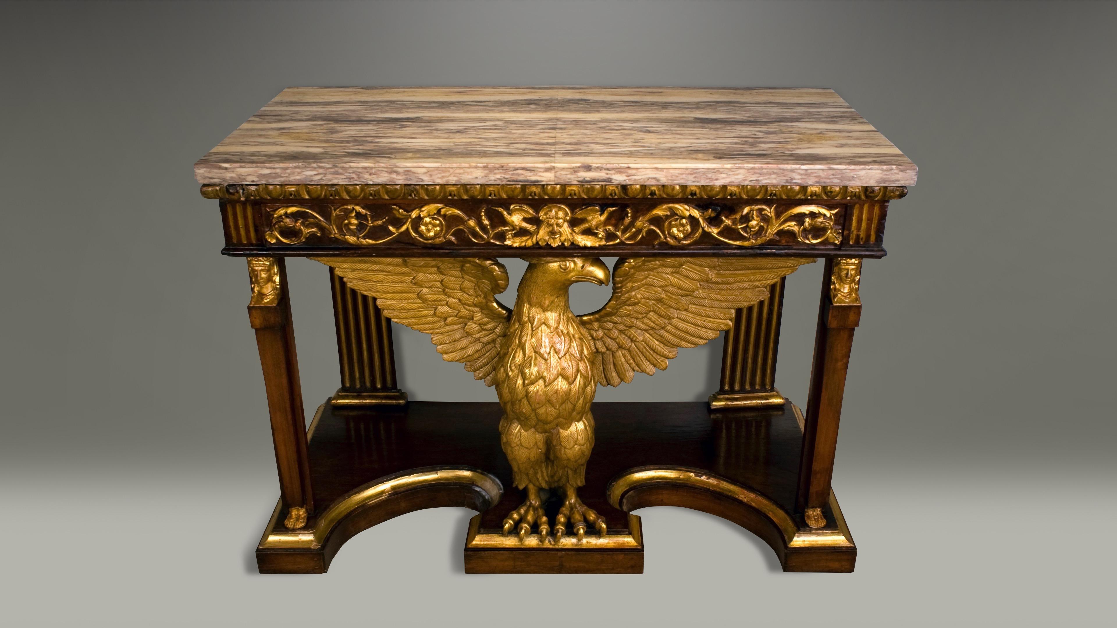 Tuscan Neoclassical Pier Table with Eagle Motif, circa 1820 In Good Condition In Kensington, MD
