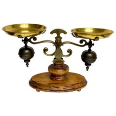 Tuscan Olive Wood & Brass Balance Scale