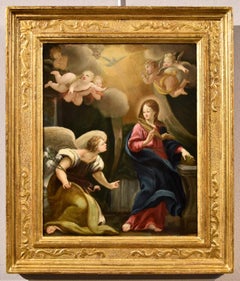 Annunciation Florence 17th Century Paint Oil on copper Old master Leonardo Art