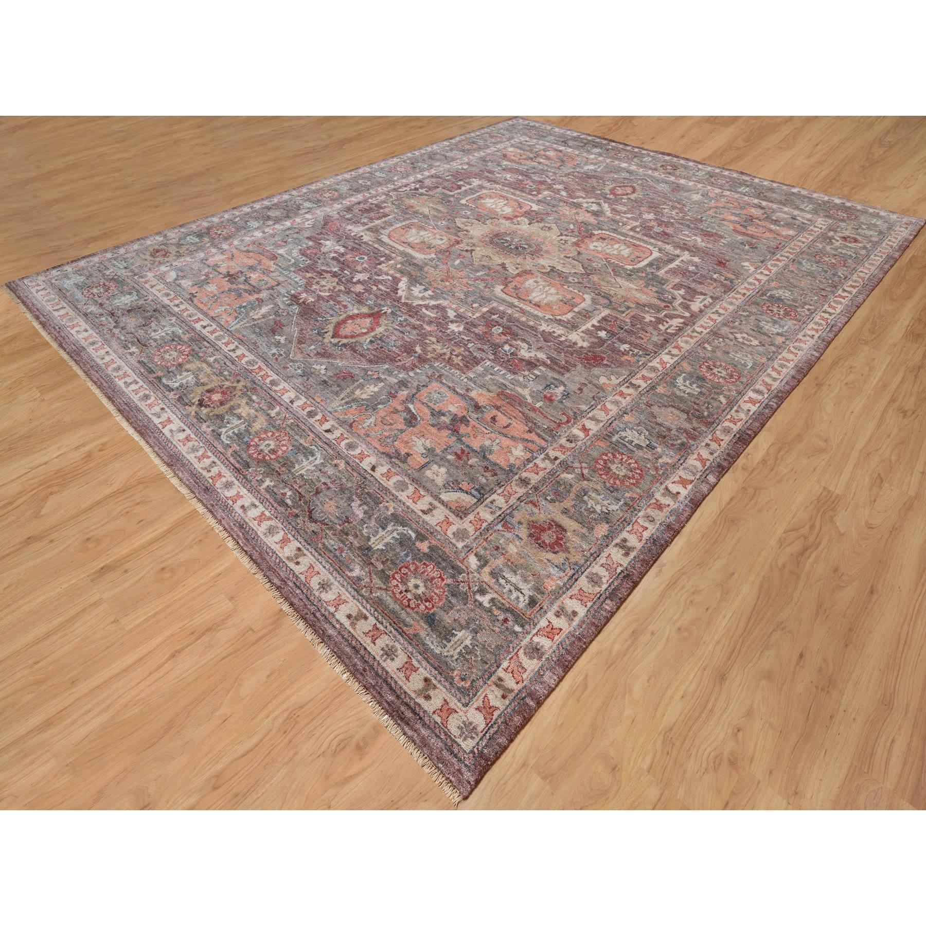 Tuscan Red Heriz Revival Handgeknüpfter Teppich aus weicher Wolle in Übergröße 12'0
