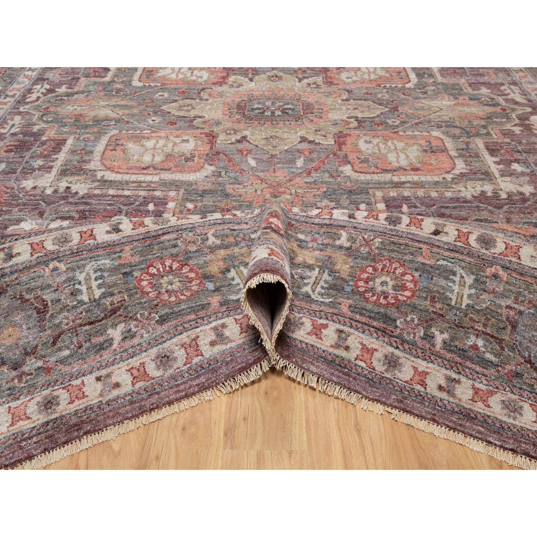 Tuscan Red Heriz Revival Handgeknüpfter Teppich aus weicher Wolle in Übergröße 12'0