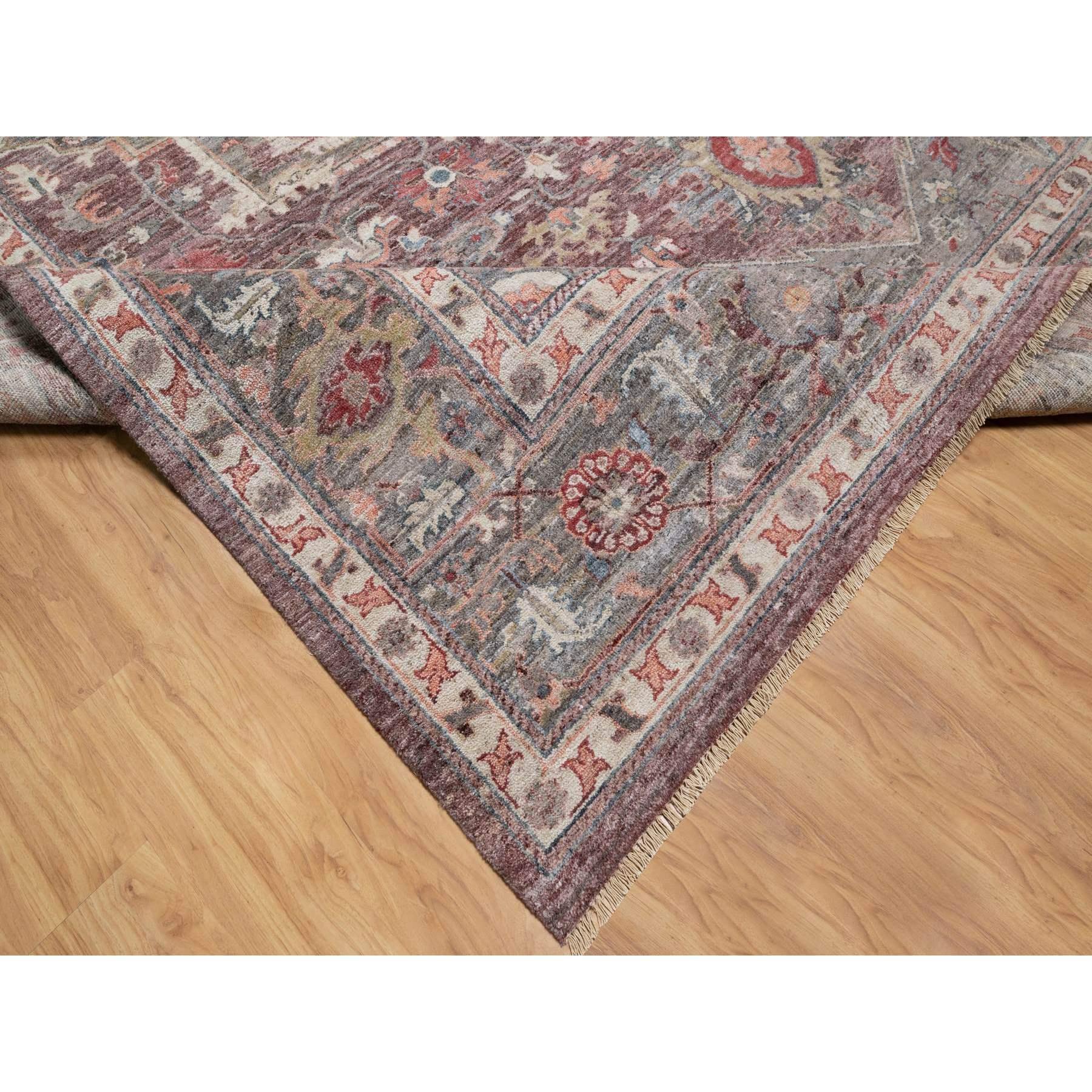 Tuscan Red Heriz Revival Handgeknüpfter Teppich aus weicher Wolle in Übergröße 12'0