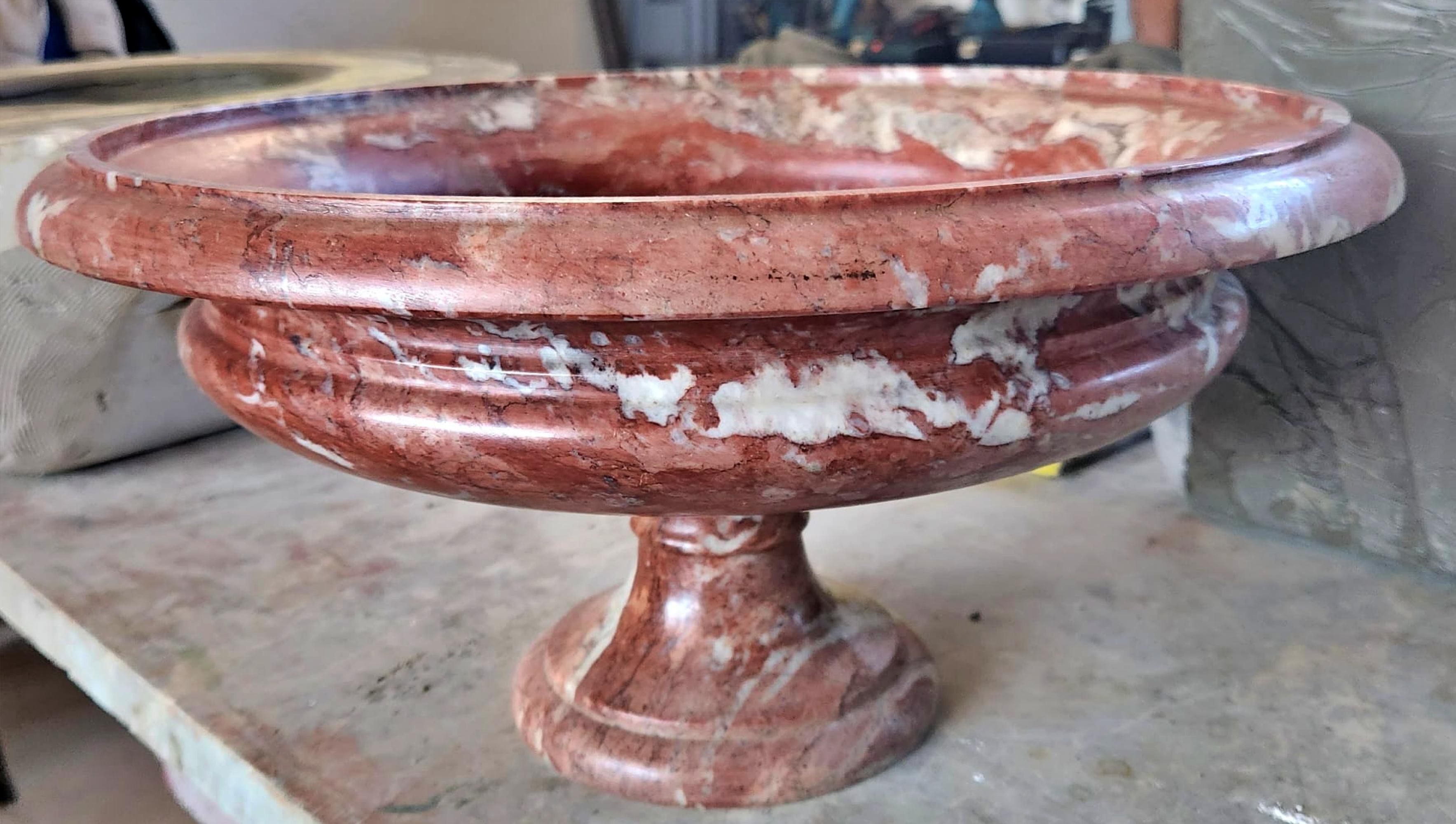 Hand-Crafted Tuscan RED MARBLE CUP late 19th Century For Sale