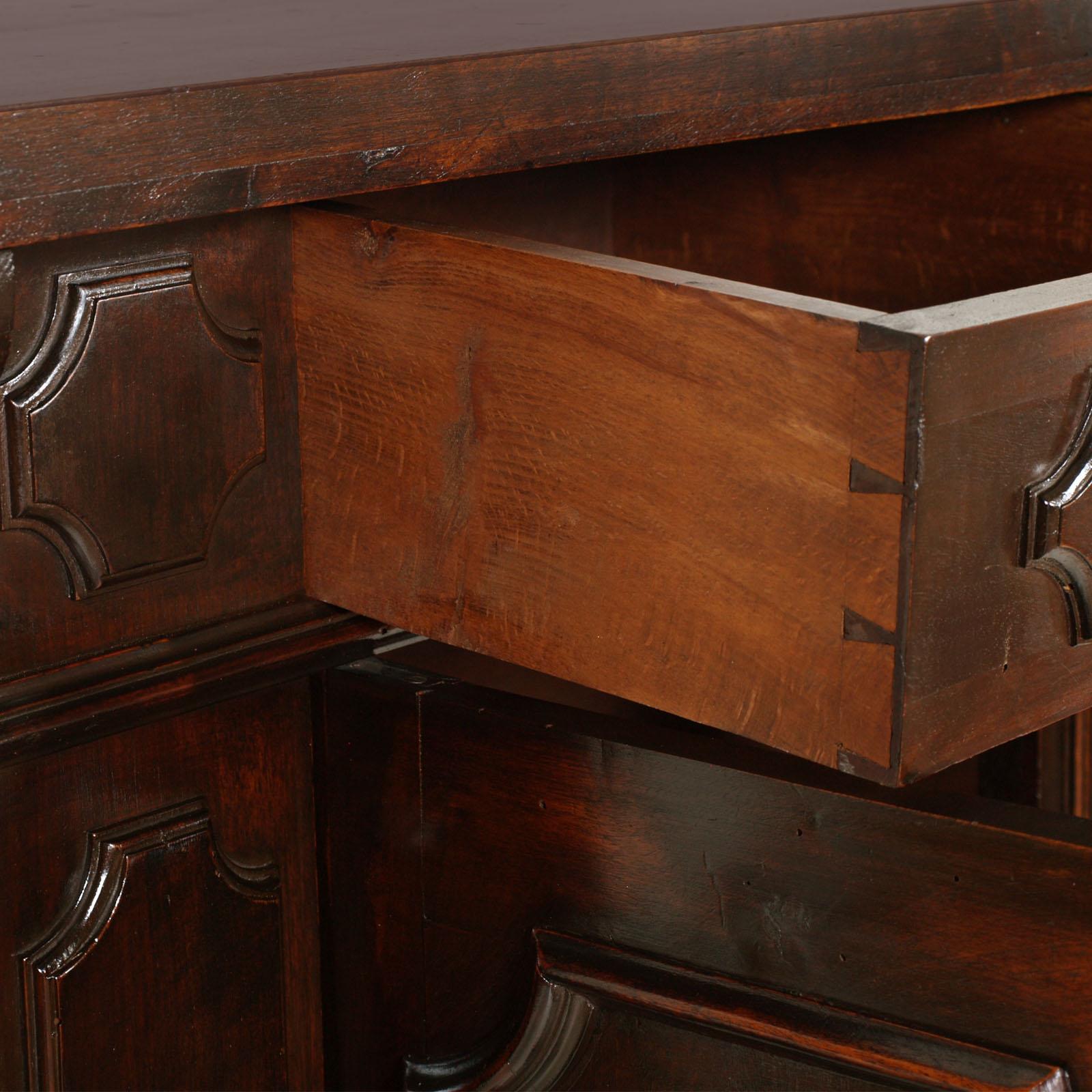 Renaissance Revival Tuscany Renaissance Credenza Sideboard by Dini & Puccini, 1928, in Solid Walnut For Sale