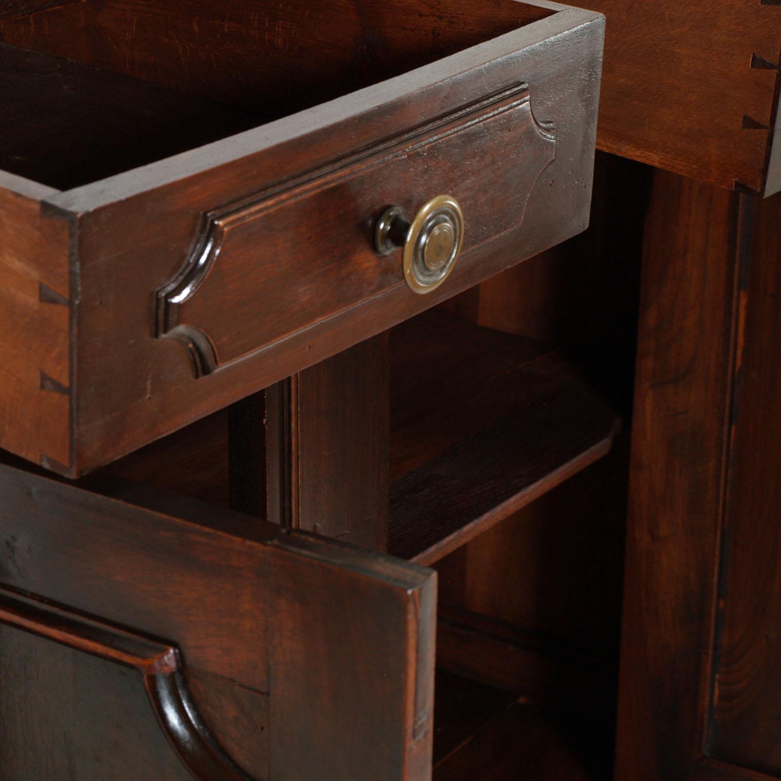 Italian Tuscany Renaissance Credenza Sideboard by Dini & Puccini, 1928, in Solid Walnut For Sale