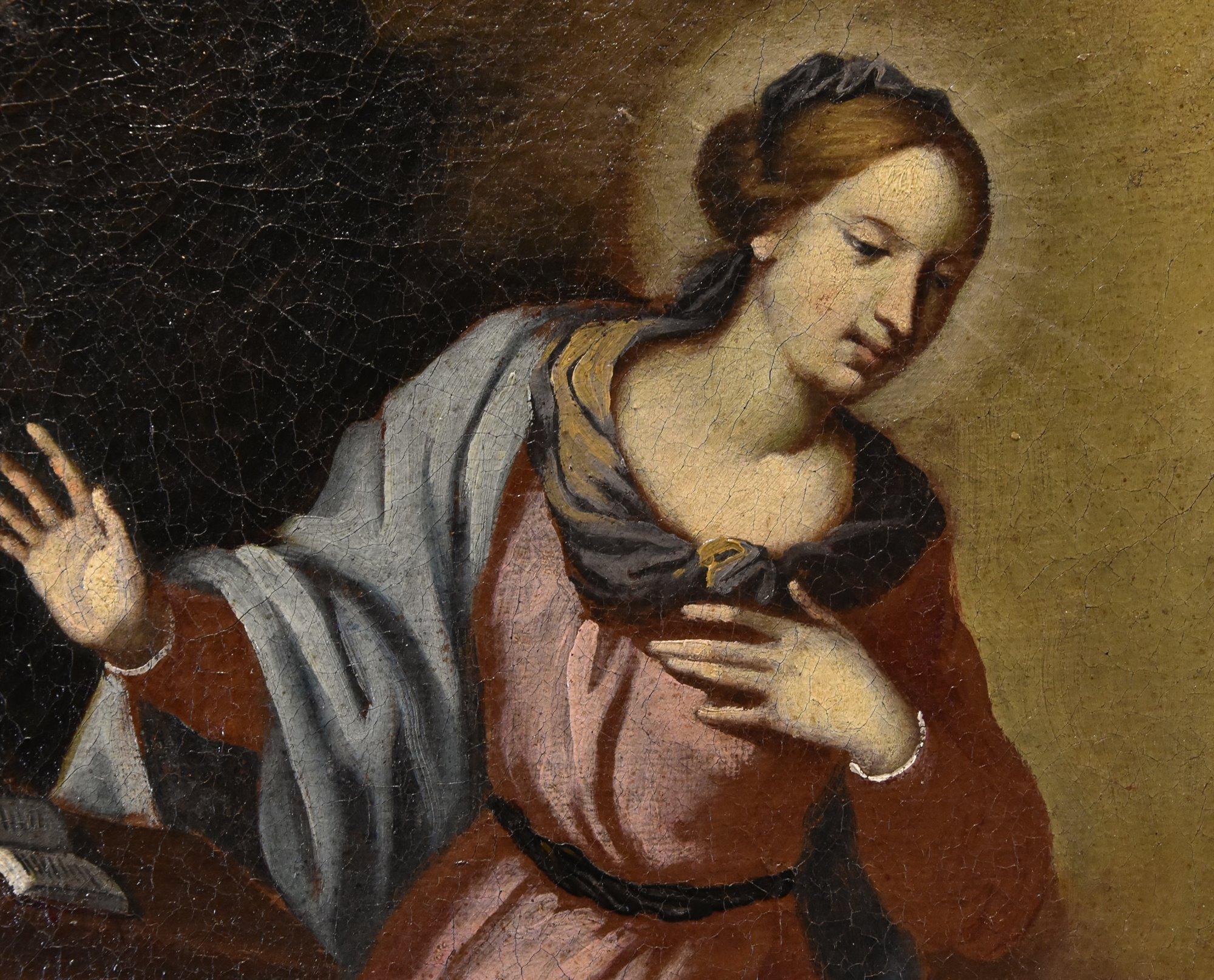 Annunciation Tuscan School 17th Century Paint Oil on canvas Old master Religious For Sale 4