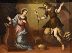 Annunciazione Scuola Toscana 17° secolo Dipinto Olio su tela Vecchio maestro Religioso