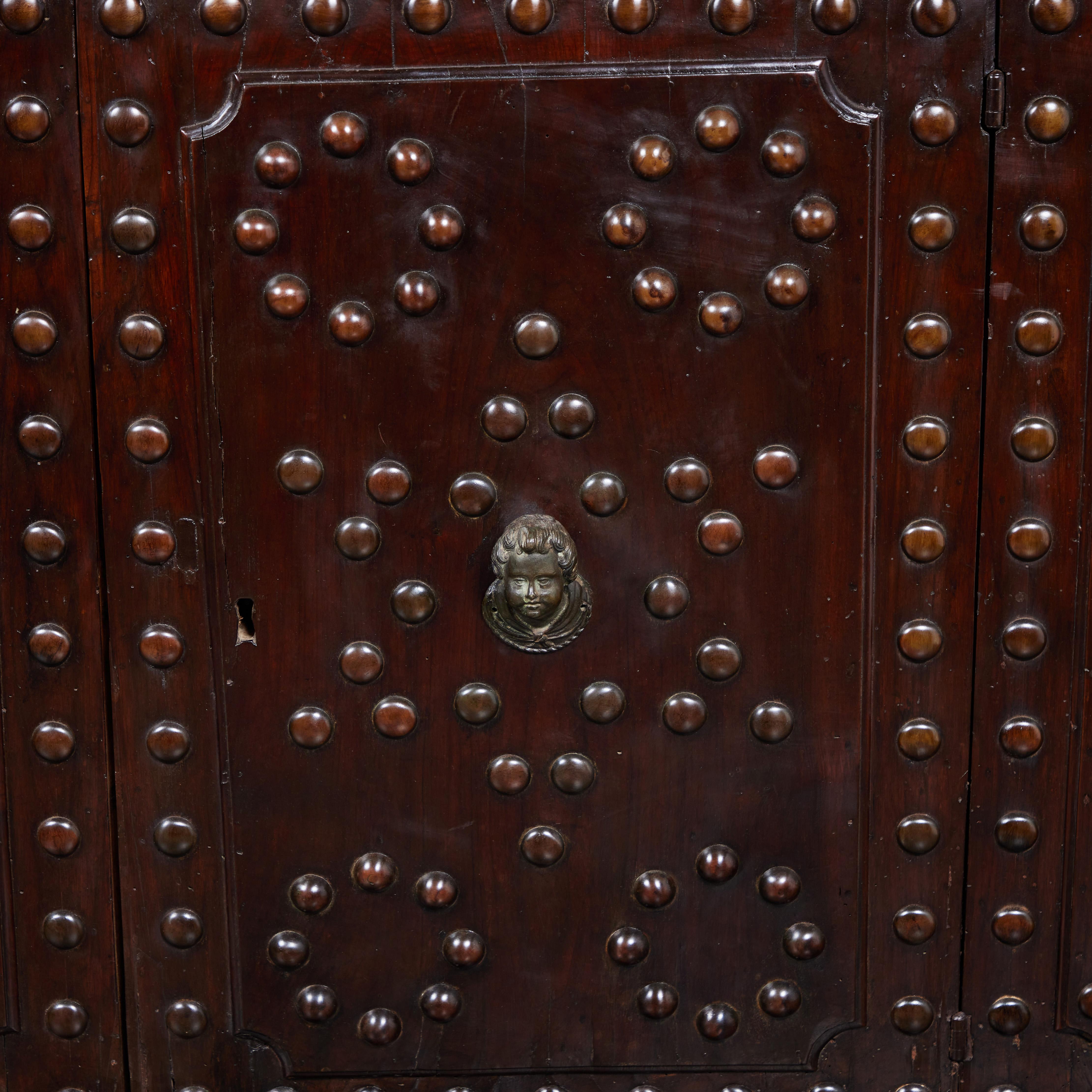 Patinated Tuscan Studded Buffet For Sale