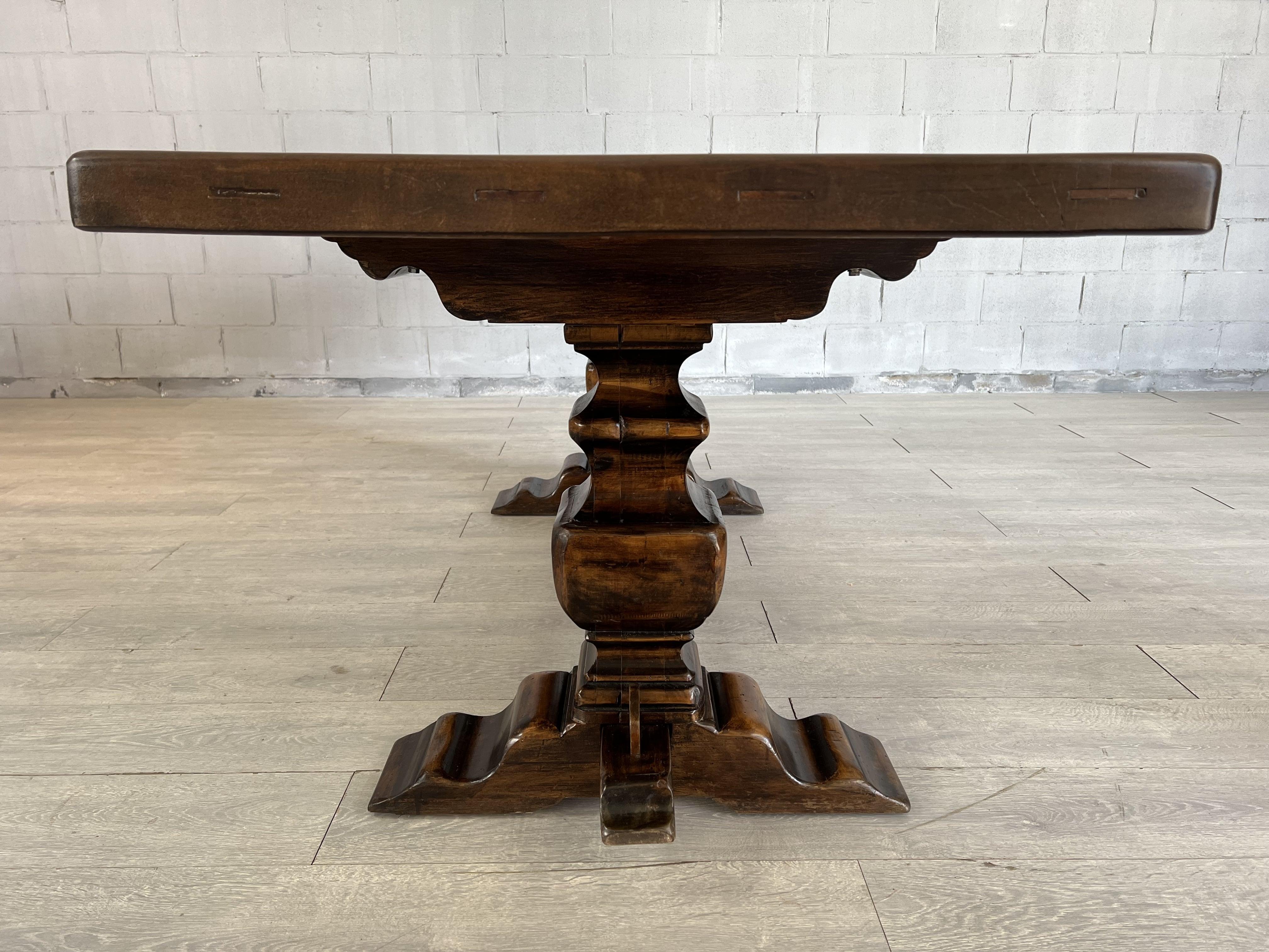 Tuscan Style Farmhouse Trestle Dining Table For Sale 3
