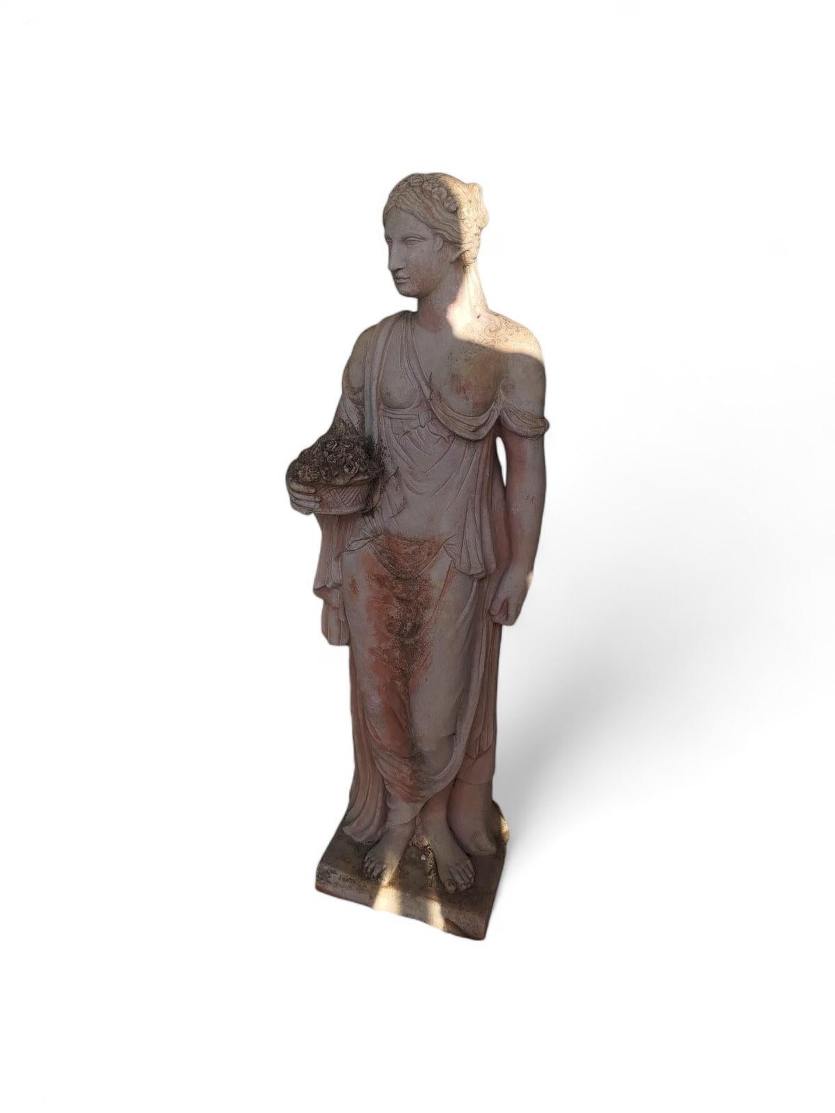 Terre cuite Statue toscanne en terre cuite - 125 cm en vente