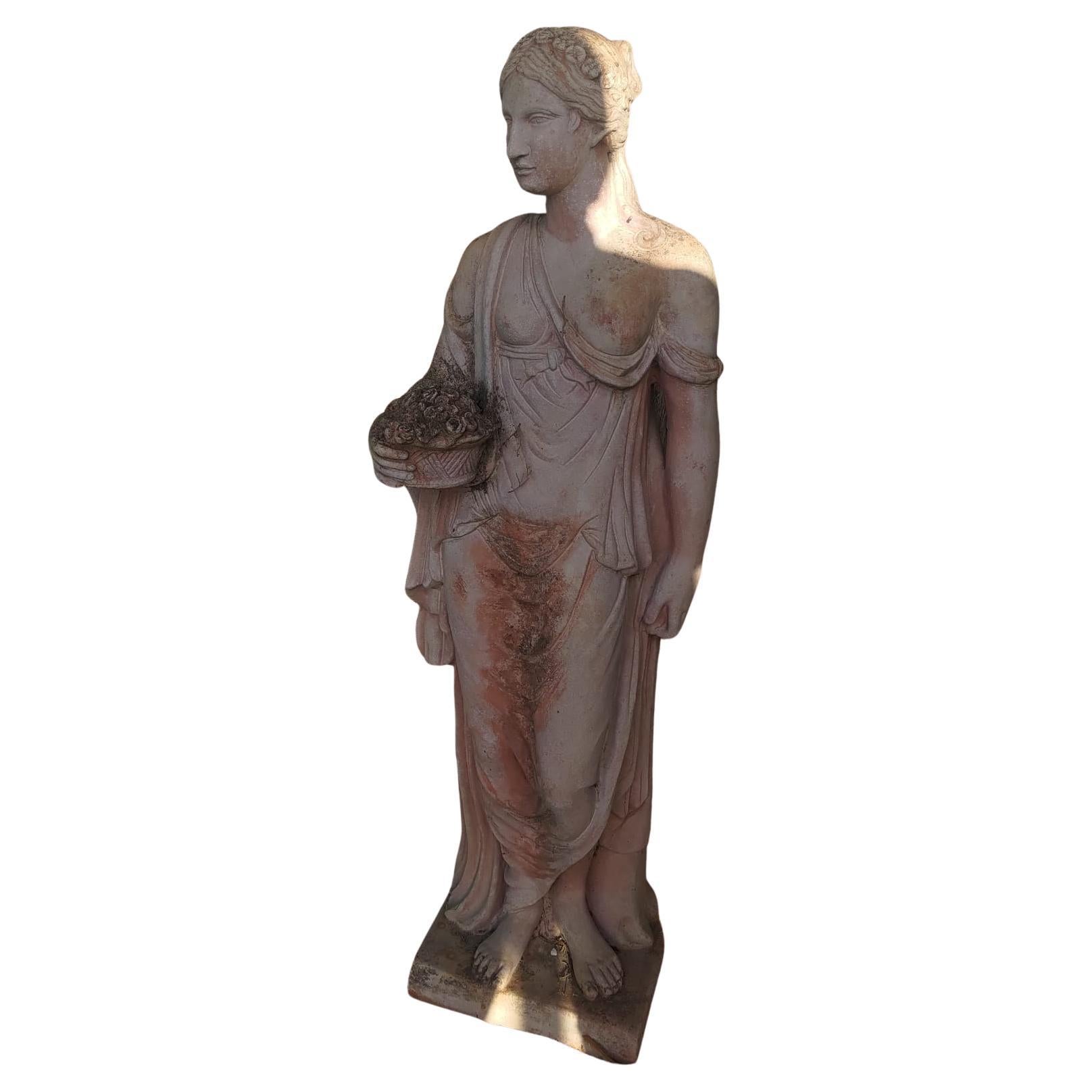 Statue toscanne en terre cuite - 125 cm