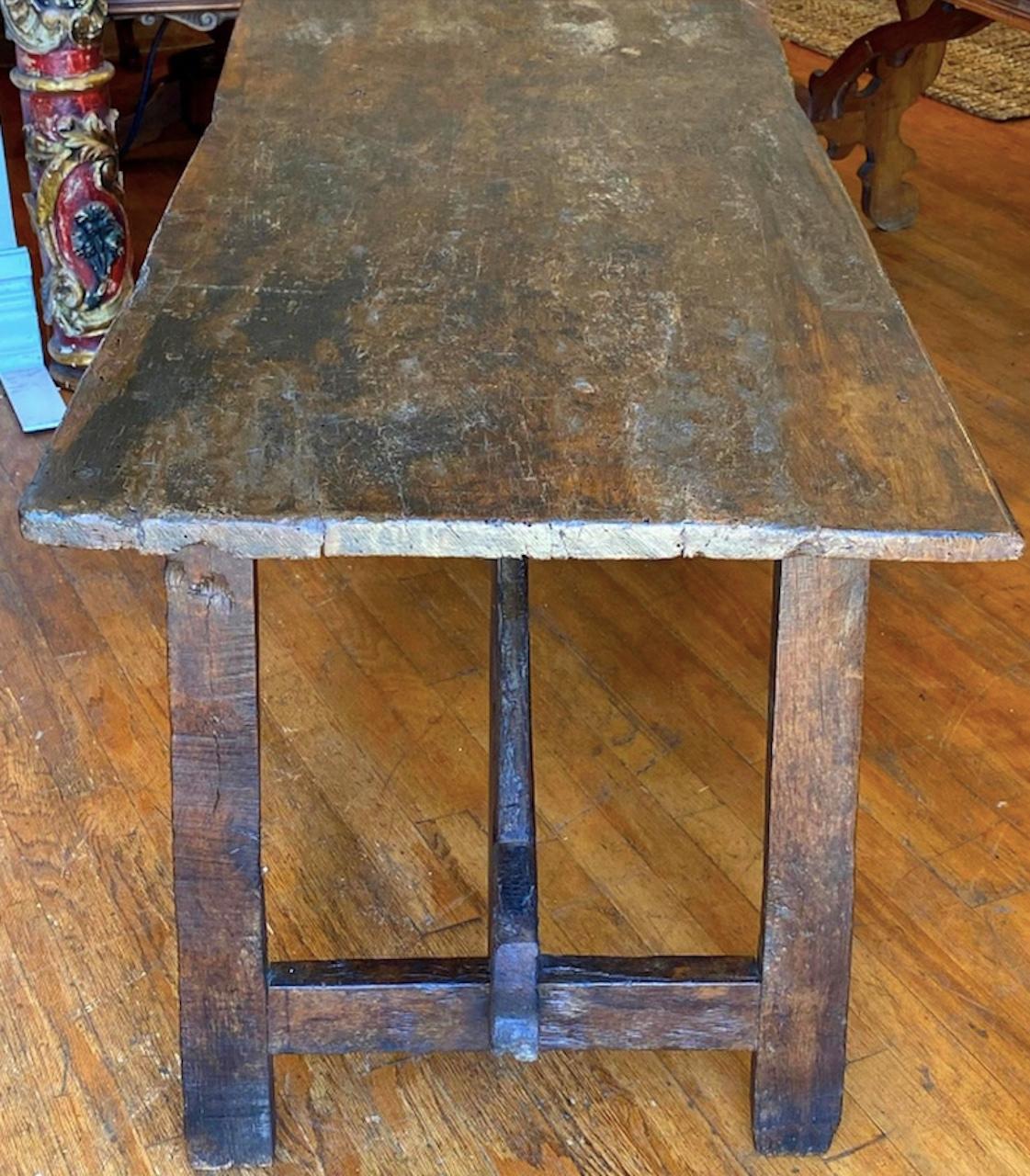 Tuscan Trestle Table, circa 1740 In Good Condition For Sale In Los Angeles, CA