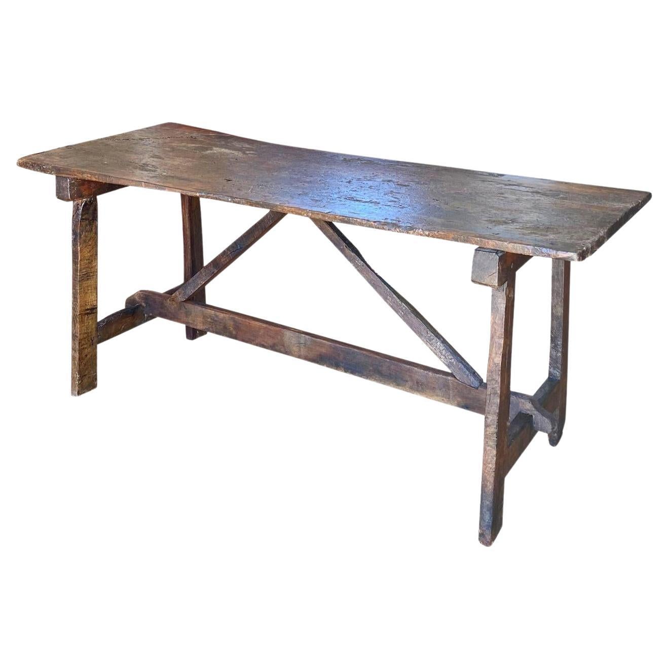 Tuscan Trestle Table, circa 1740 For Sale