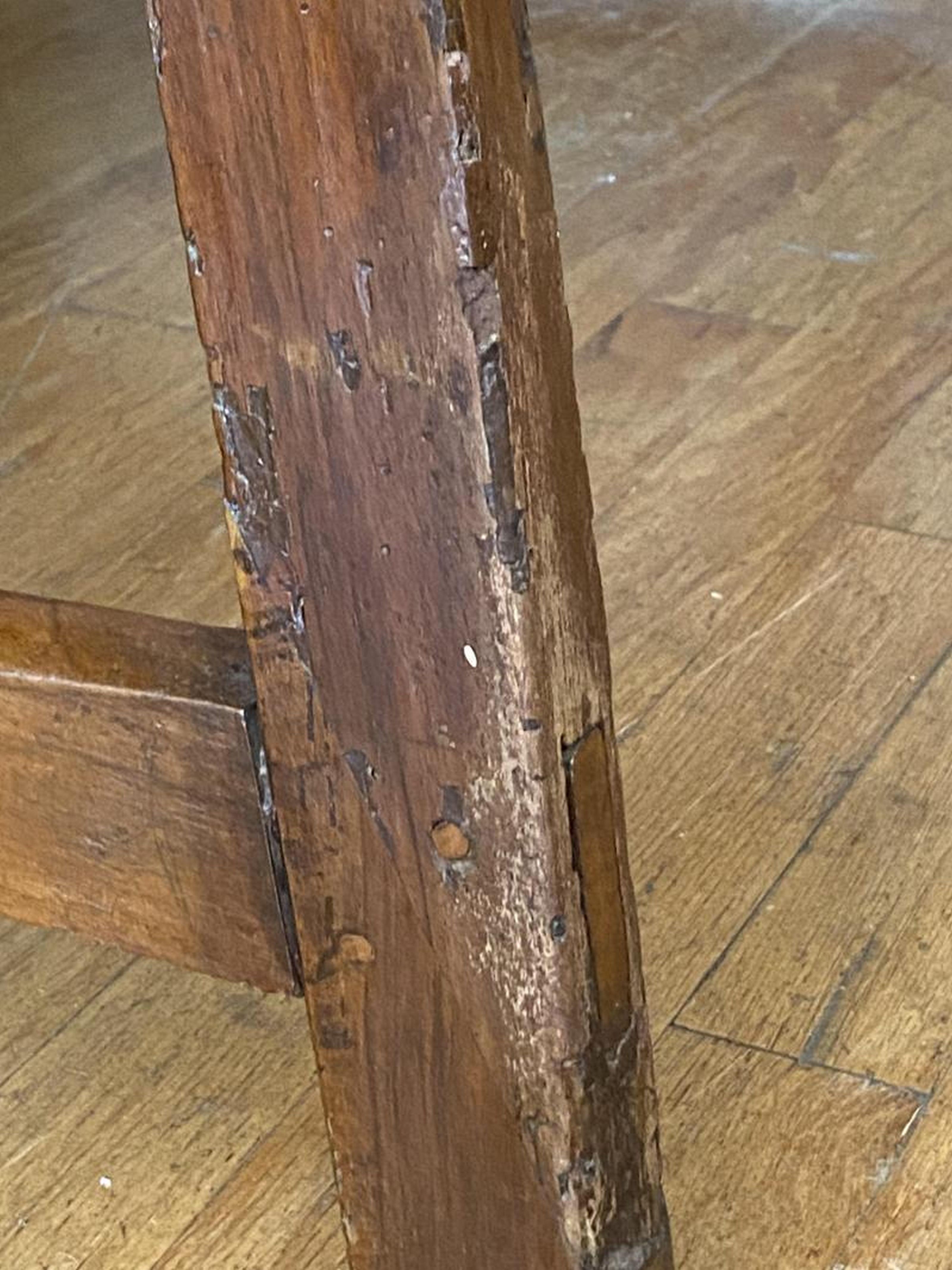 Carved Tuscan Trestle Table, circa 1860 For Sale