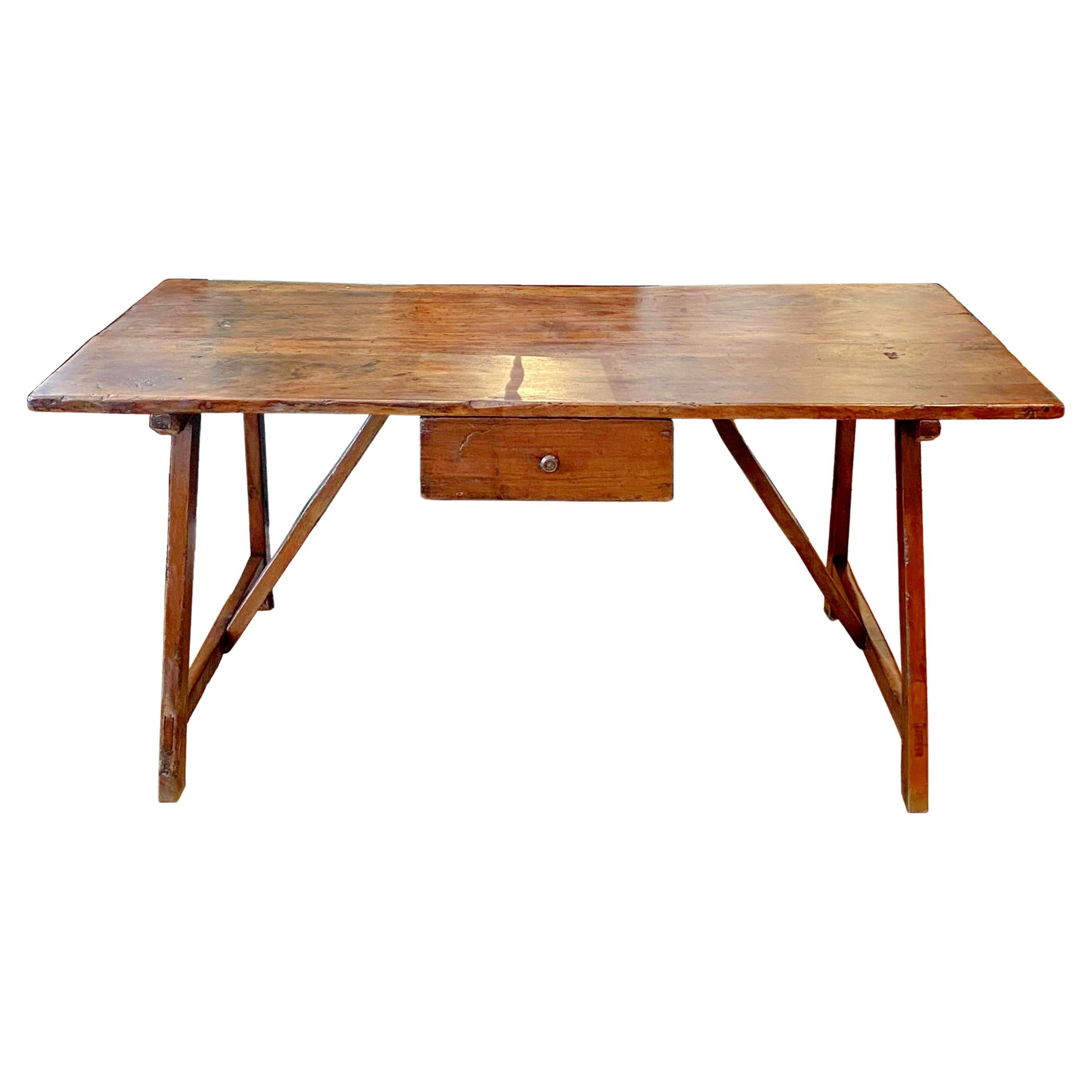 Tuscan Trestle Table, circa 1860 For Sale