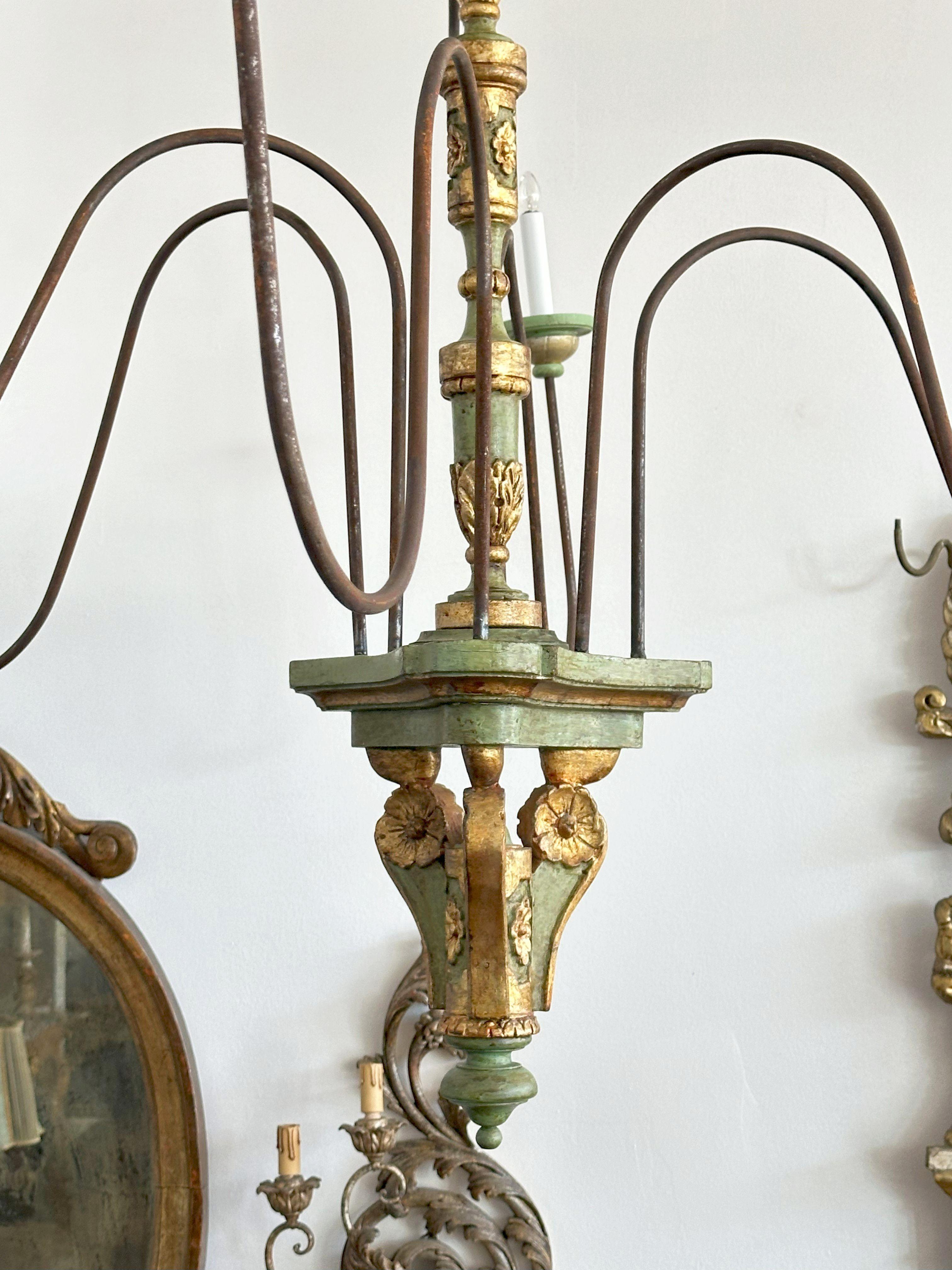 Tuscan Two-Tier Painted Chandelier For Sale 3