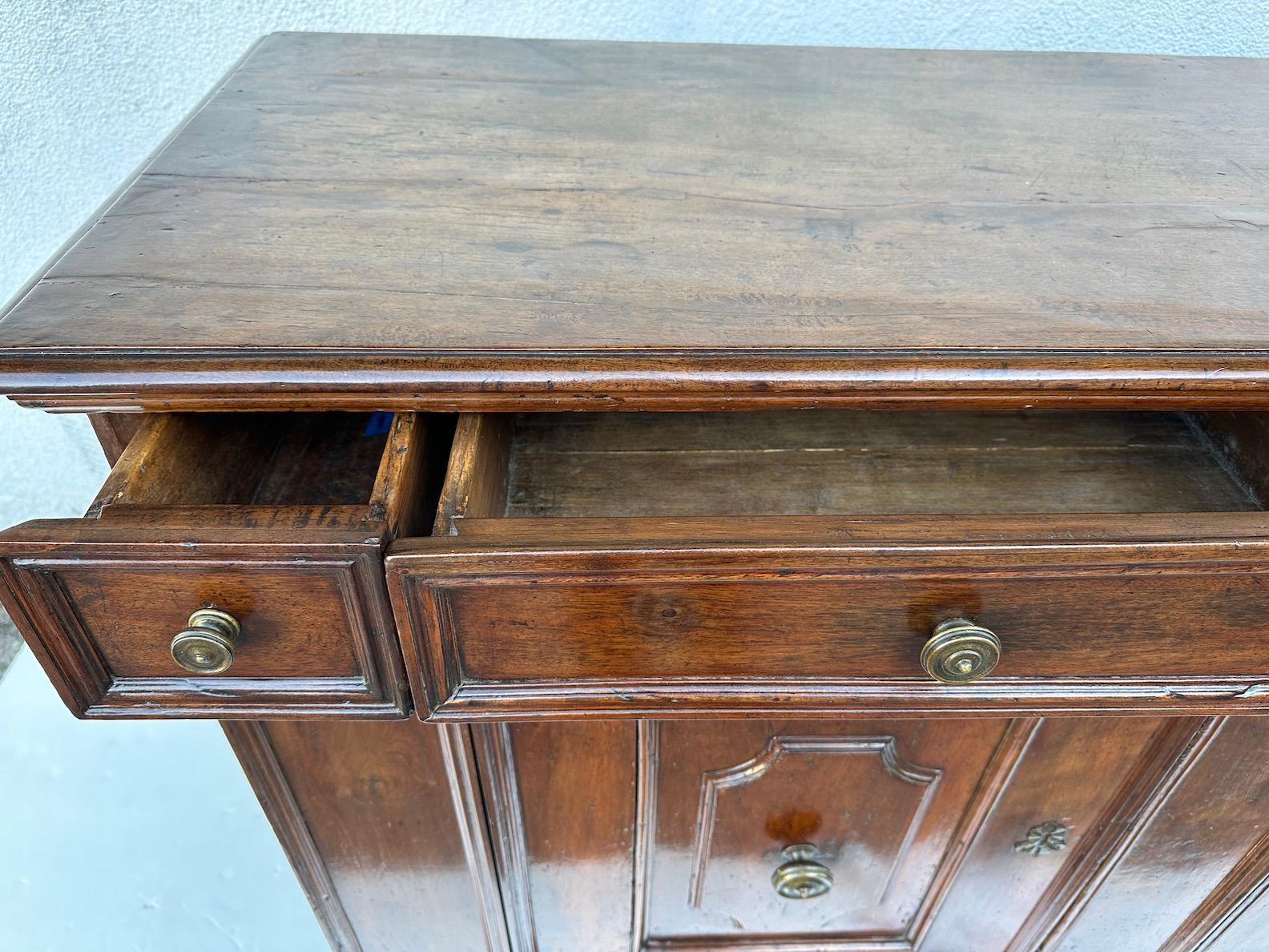 Hand-Carved Tuscan Walnut Buffet For Sale