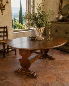 Tuscan Walnut Drop Leaf Center Table, circa 1850