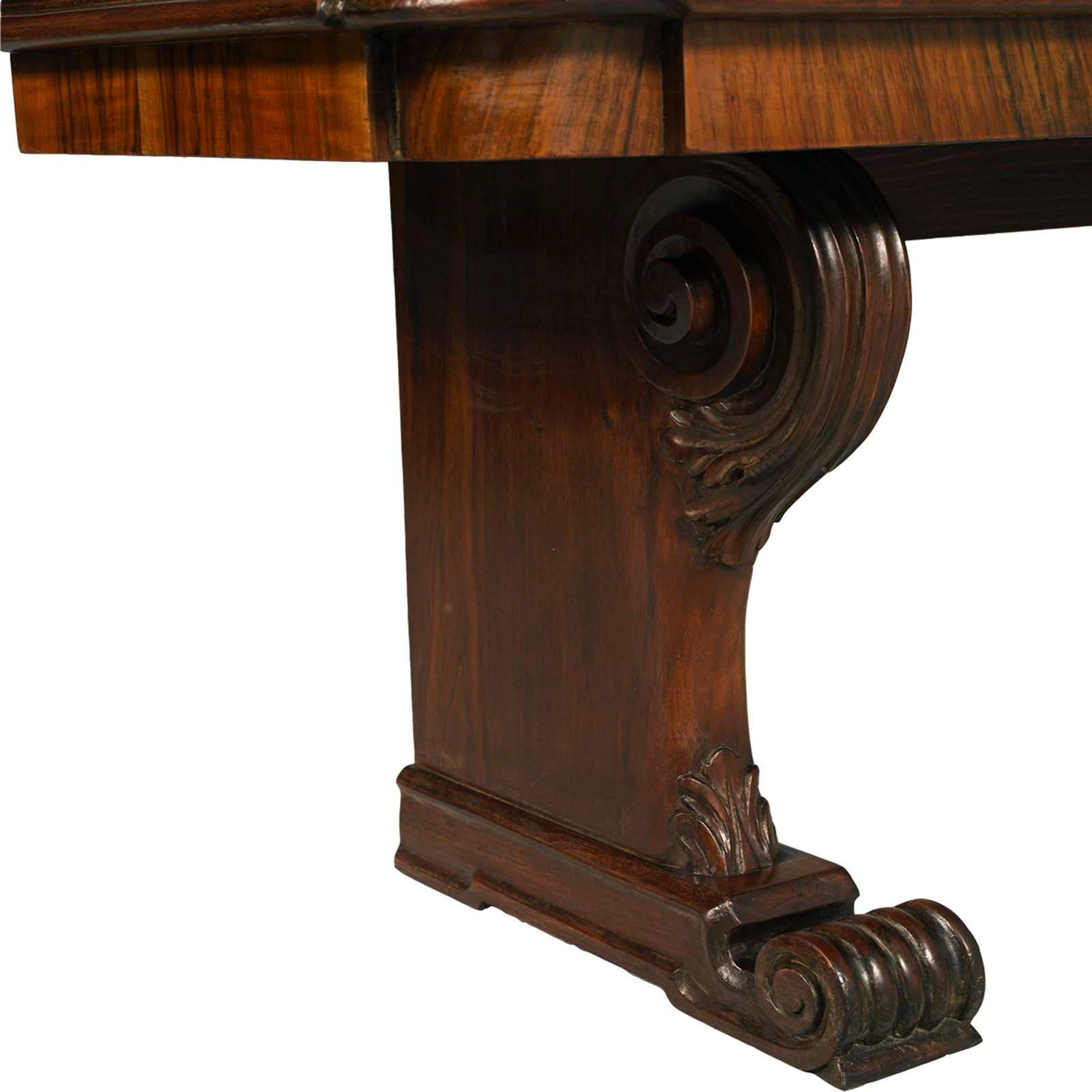 Italian Tuscany Antique Carved Walnut Inlaid Entry Palladian Bench Bonciani Cascina